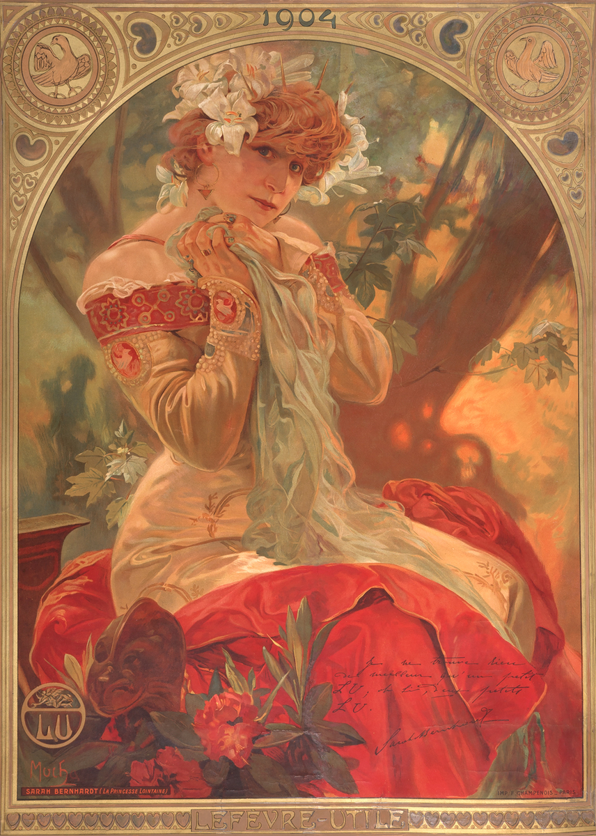 作品名：『遠国の姫君』に扮するサラ・ベルナール：「ルフェーヴル＝ユティル」ビスケット社のためのポスター 英　題：Poster for 'Lefèvre-Utile' featureing Sara Bernhardt in the role of La Princesse Lointaine